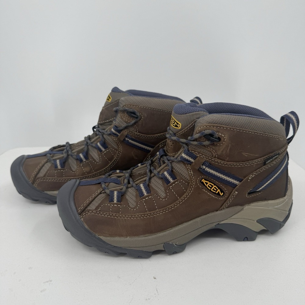 KEEN Targhee II Mid Leather Waterproof Hiking Boots Womens 10 Goat Crown Blue